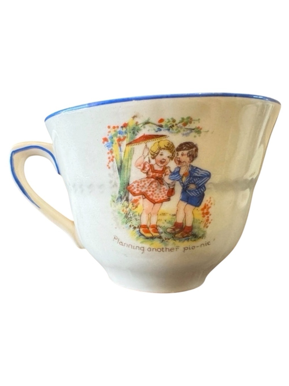 VINTAGE H&K Tunstall Little Jack Horner and Picnic Scene Tea Cup Made in England